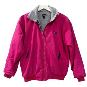 Vtg 90s Patagonia Fleece Lined Softshell Ski Jacket Made in Usa Hot Pink 10 S